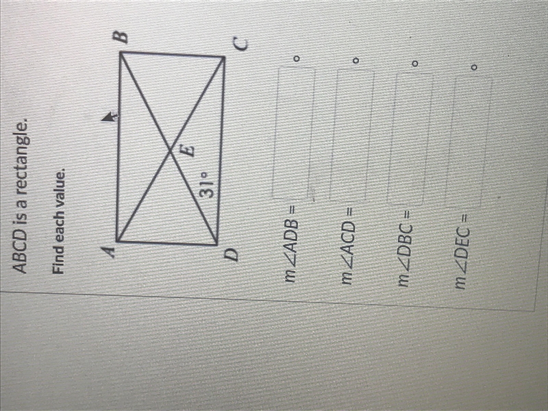 ABCD is a rectangle find each value-example-1