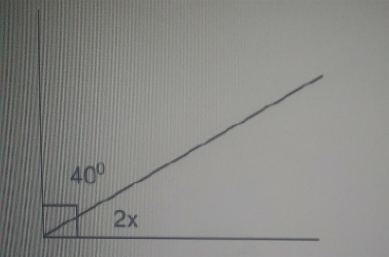 What is the measure of angle x? A. 10 B. 18 C. 20 D. 25​-example-1