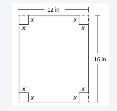 A box without a top is to be made from a rectangular piece of cardboard, with dimensions-example-1