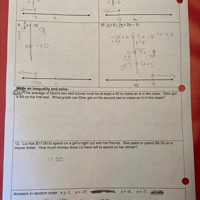 11.The average of Dion's two test scores must be at least a 90 to make an A in the-example-1