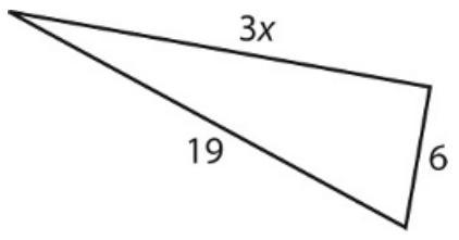 Could the value of x in the triangle below be 4, 6, 9, or 10? The value of x could-example-1