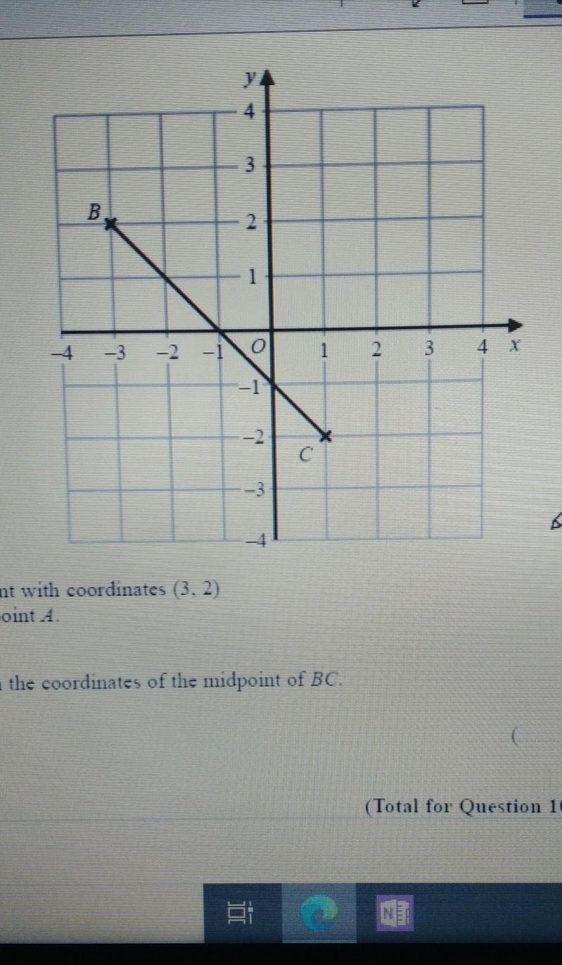 1) plot the point with coordinates (3,2) label this point A b) write down the coordinates-example-1