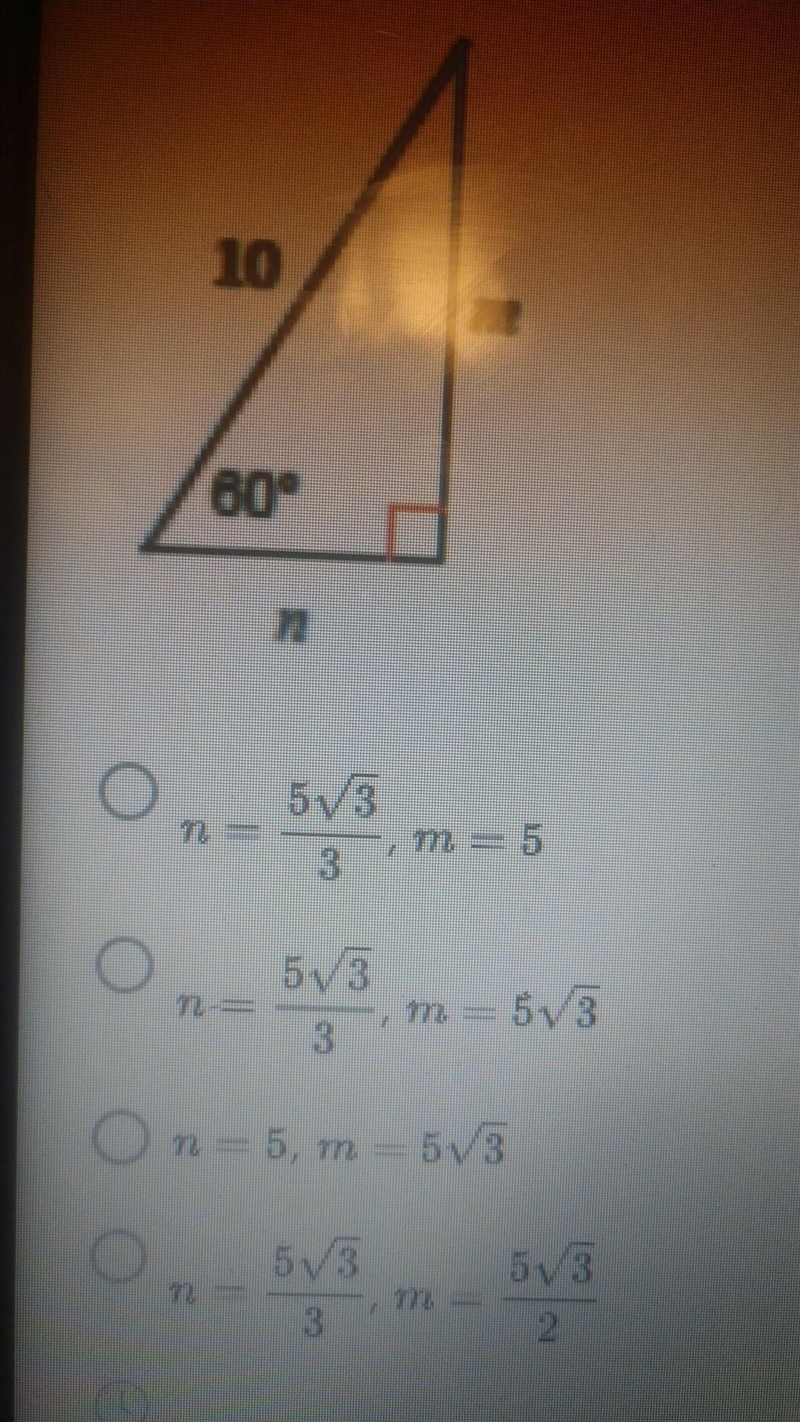 find the missing side lengths answers are in simplest radical form with the denominator-example-1