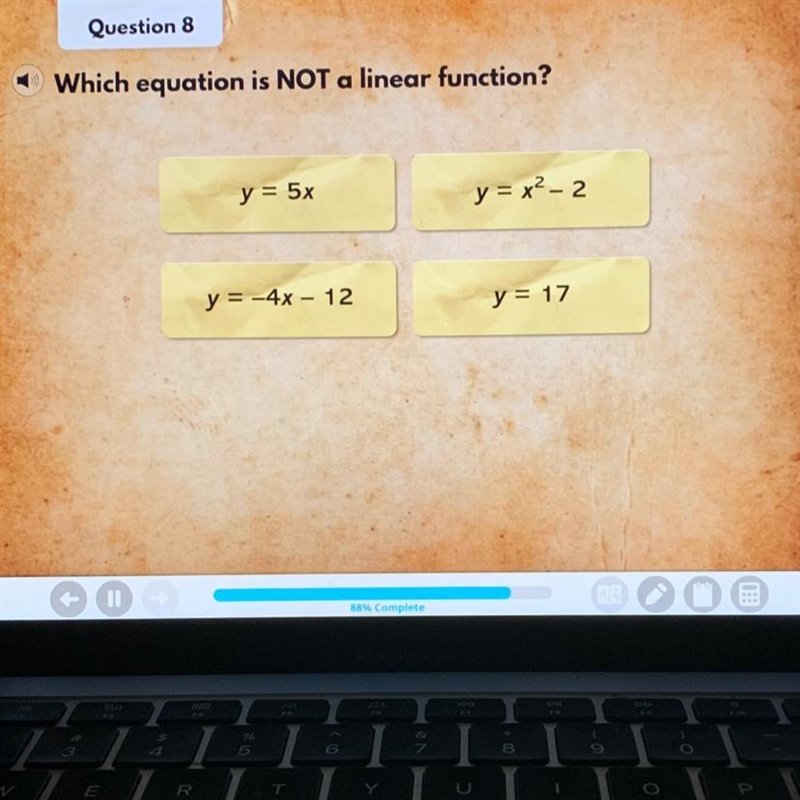 Which equation is NOT a linear function?-example-1