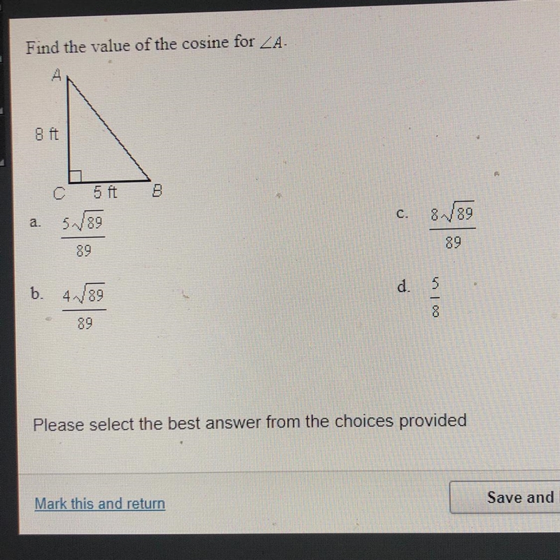 Find the value of the cosine-example-1