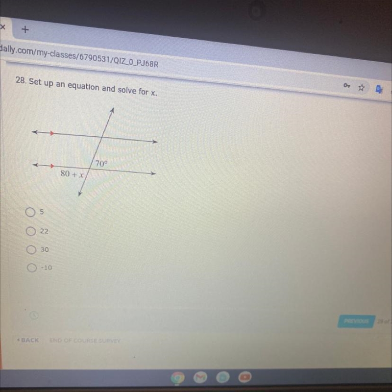 Set up an equation and solve for x-example-1