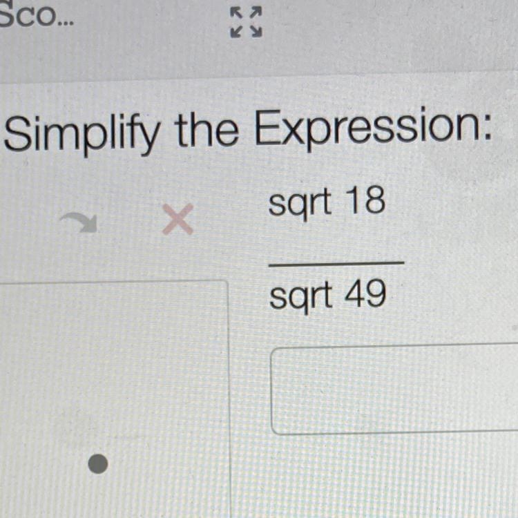 Simplify the Expression: sqrt 18/ sqrt 49-example-1