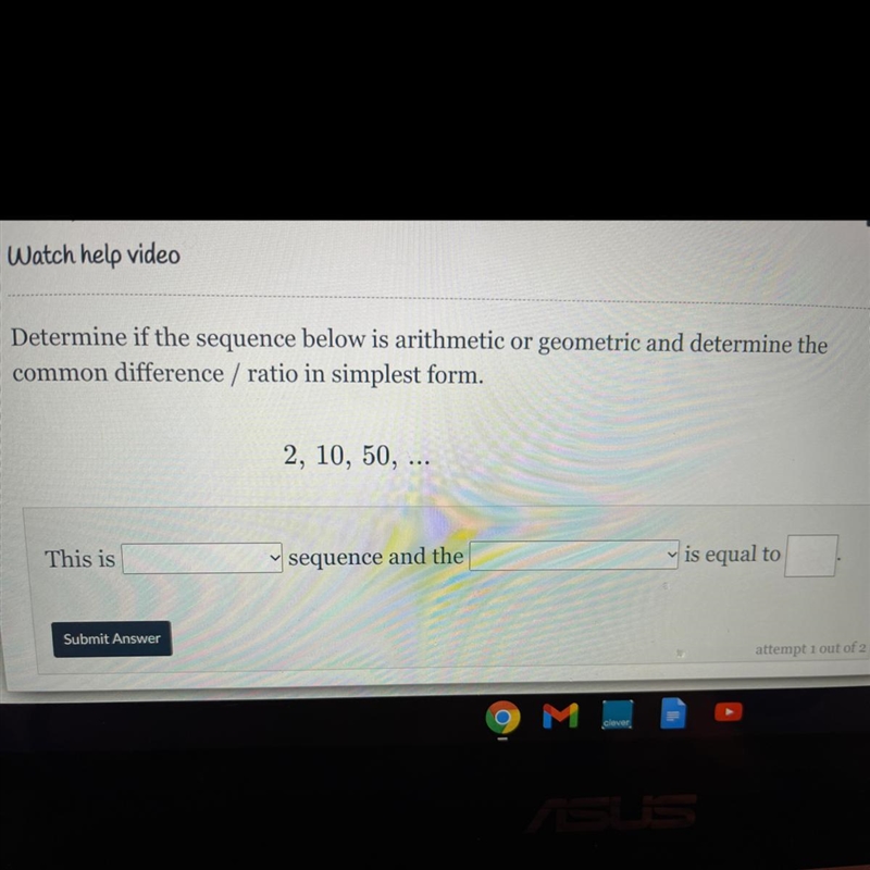 *EXTRA POINTS* Answer the boxes :) First Dropbox option is “A geometric or an arithmetic-example-1