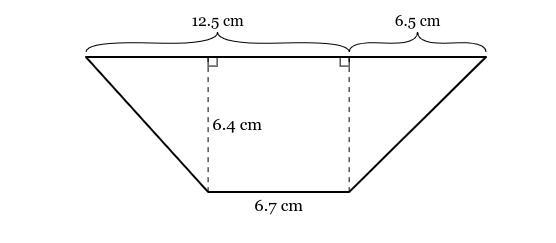 What is the area, in square centimeters, of the trapezoid below?-example-1