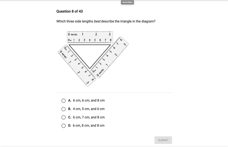 Which three sides best describe the triangle in the diagram?-example-1