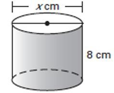 Find the value of x in the shape to the right if the volume is 800π. A. 16 B. 20 C-example-1