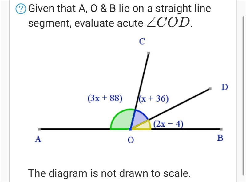 I need help on this angles on a straight line problem, it involves algebra. I don-example-1