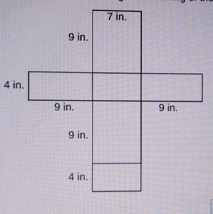 What is the combined area of the left and right faces of the prism? ___in. 2 ​-example-1