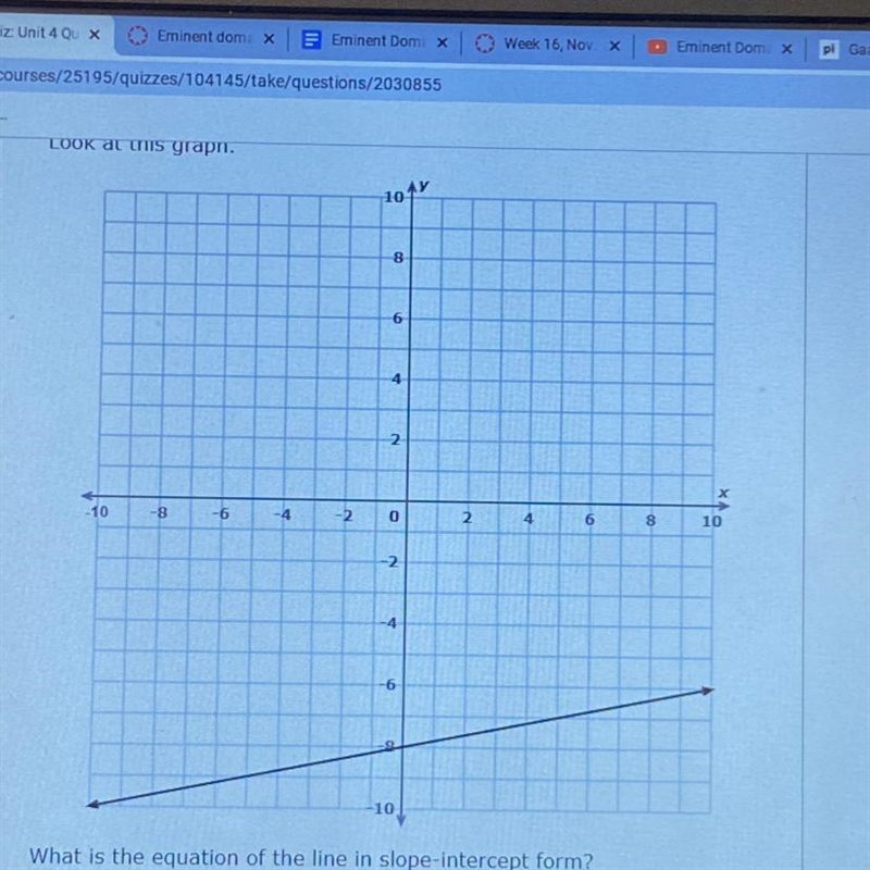 What is the equation of the line in slope-intercept form?-example-1