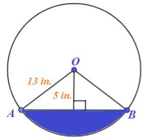 Find the area of the segment shown. The m ∠AOB=110°. Round your answer to the nearest-example-1