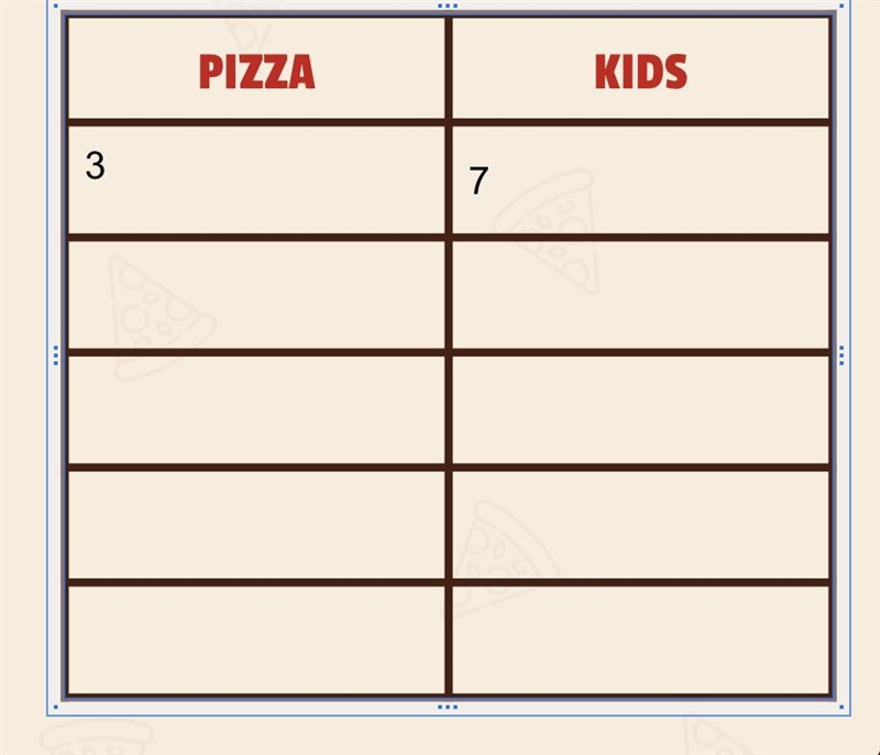 Pizzas. kids 3 7 _ _ _ _ _ _ _ _-example-1