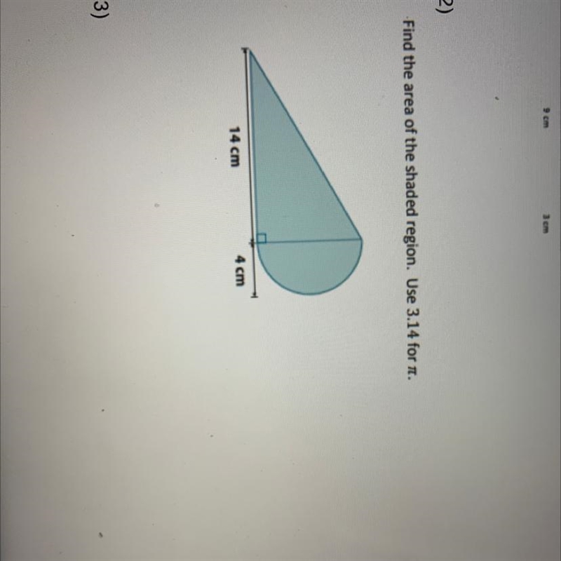 Find the area of the shaded region. Use 3.14 for pi￼-example-1