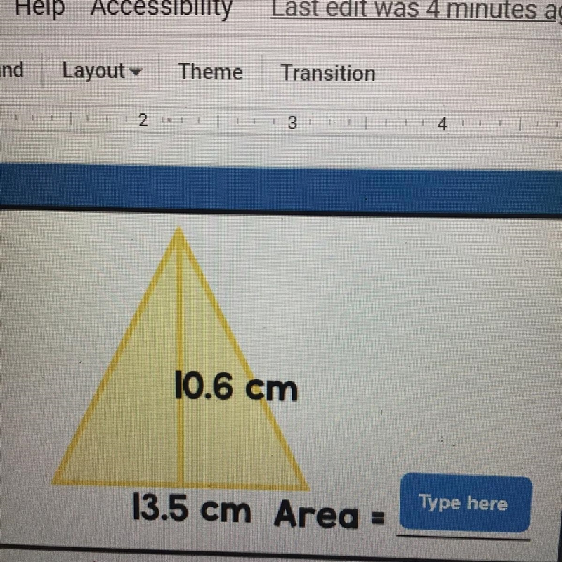 Please help me! 10.6 cm 13.5cm Area=?-example-1