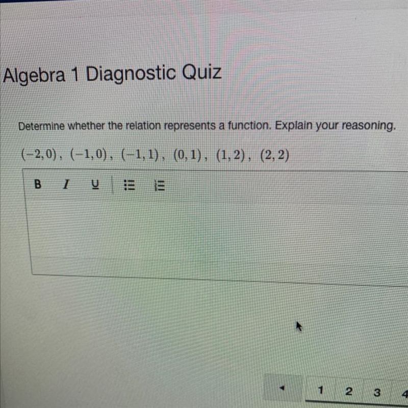 Determine whether the relation represents a function. Explain your reasoning. (-2,0), (-1,0), (-1,1), (0,1), (1, 2), (2,2)-example-1