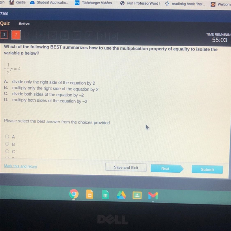 Which of the following BEST summarizes how to use the multiplication property of equality-example-1