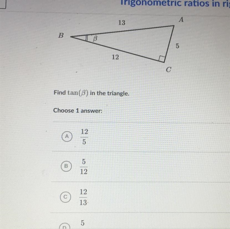 Find tan(B) in the triangle-example-1