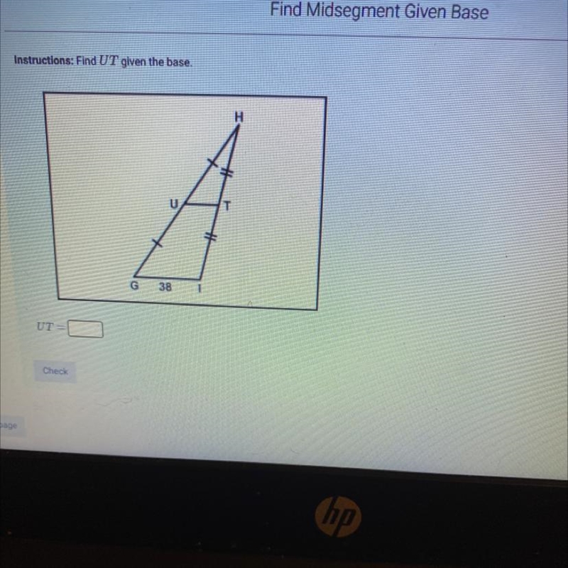 Find UT given the base?-example-1