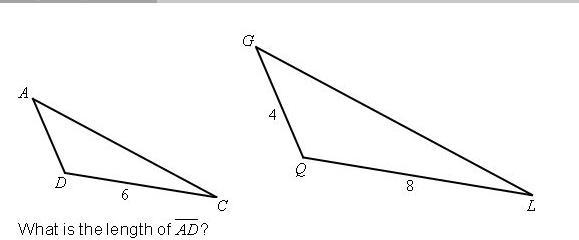 What is the length of ad A. 1 unit B. 2 units C. 3 units D. 4 units-example-1