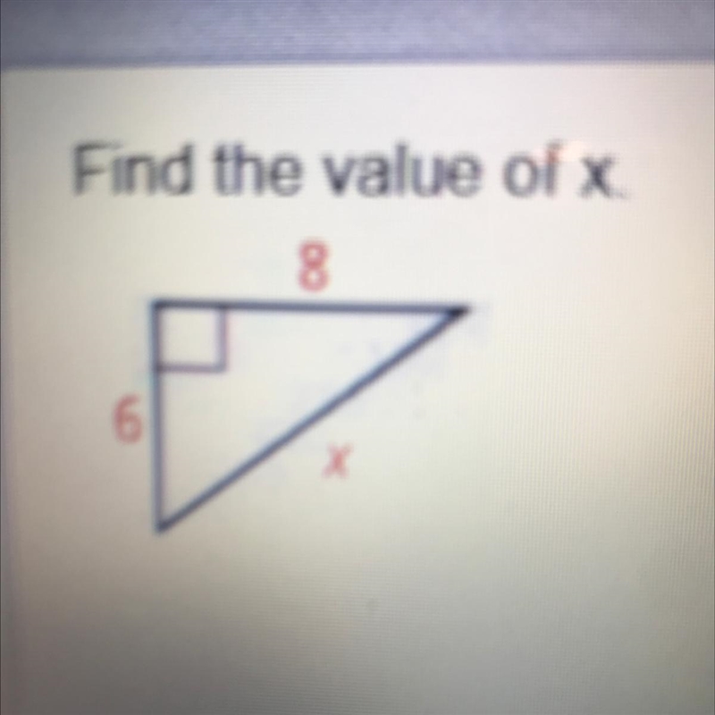 Find the value of x. 6 8 x-example-1