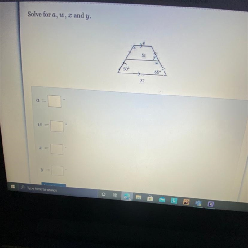 Solve for a,w,x, and y-example-1