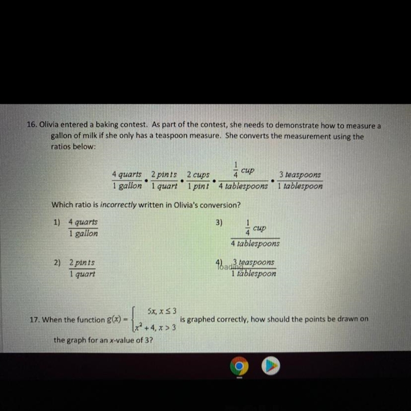 Which ratio is incorrectly written in Olivia's conversion?￼-example-1