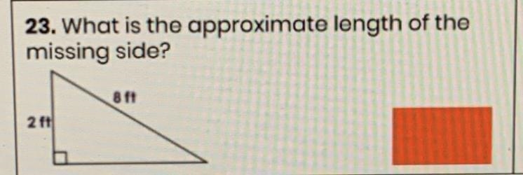 What is the approximate length of the missing side?-example-1