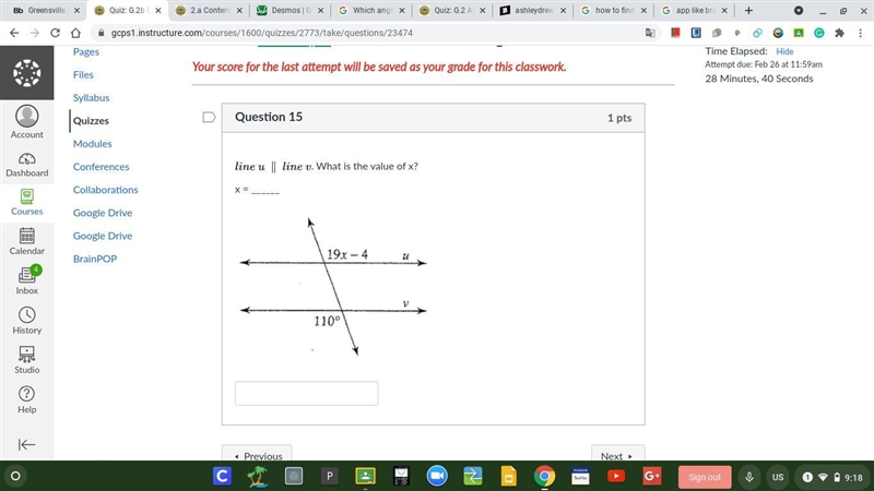 What is the value of x-example-1