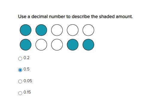 Please help ASAP! giving 100 points Use a decimal number to describe the shaded amount-example-1