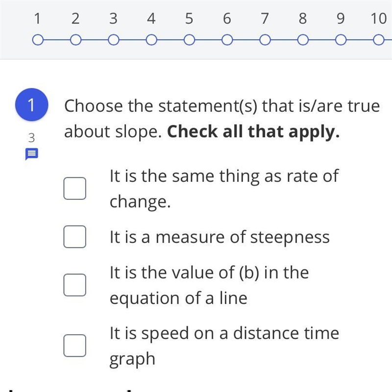 Mathhhhhhh which ones about slope are true-example-1