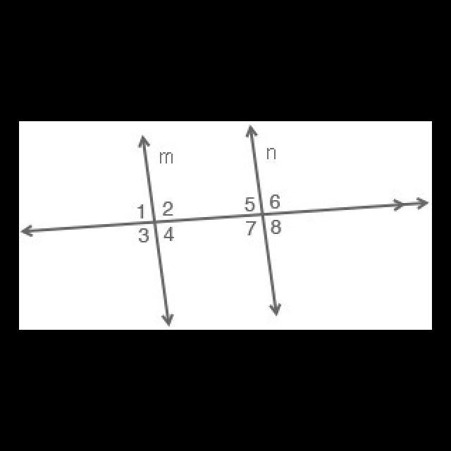 In the figure below, lines m and n are Parallel: In the diagram shown <7 measure-example-1