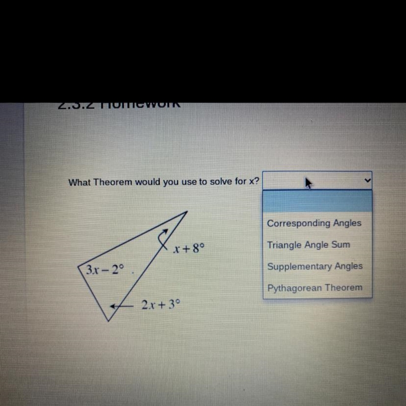 What theorem would you use to solve for x?-example-1