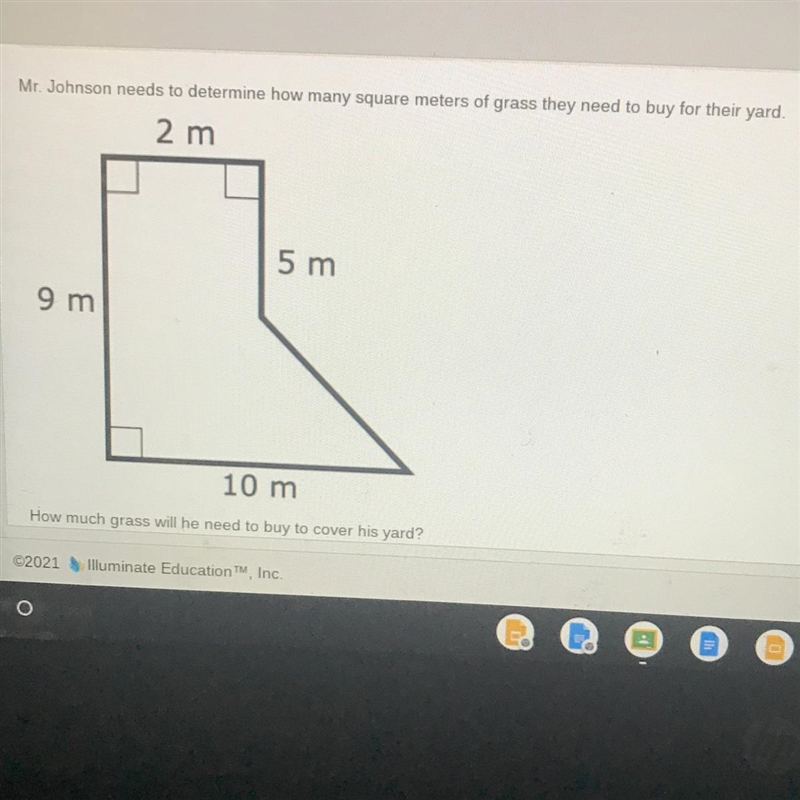 Mr. Johnson needs to determine how many square meters of grass they need to buy for-example-1