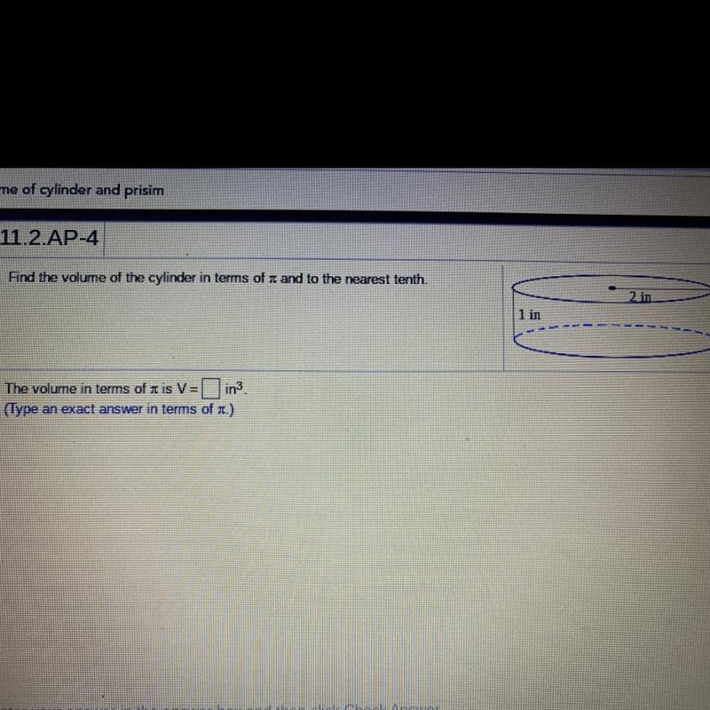 Find the volume of the cylinder in terms of x and to the nearest tenth-example-1