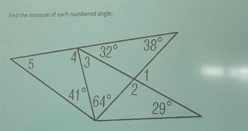 Find the measure of each numbered angle-example-1