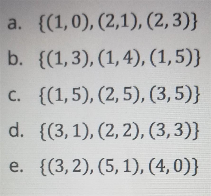 3. Which sets of ordered pairs represent a function? Select all that apply ​-example-1