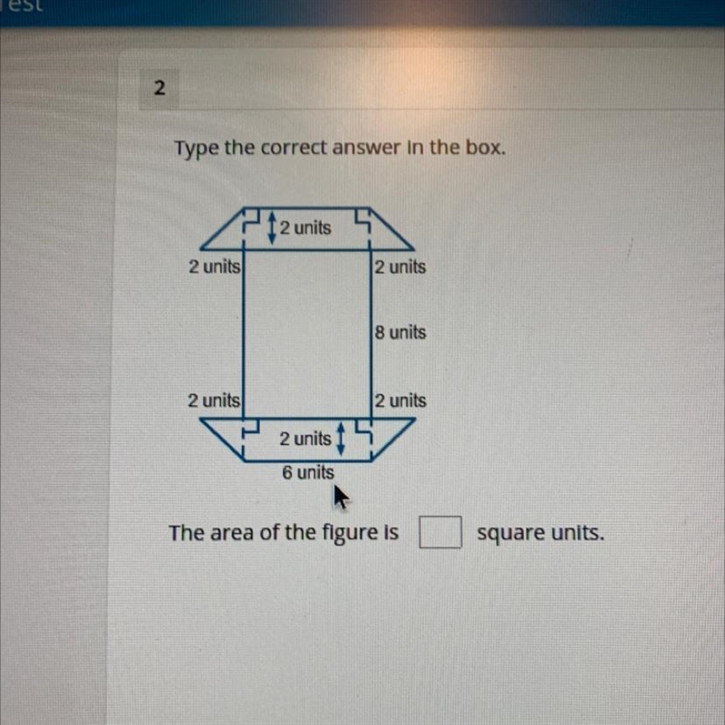 2 Type the correct answer in the box. 212 units 2 units 2 units 8 units 2 units 2 units-example-1