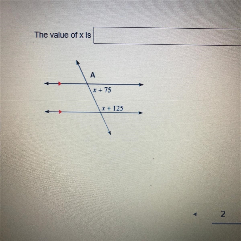 The value of X is X + 75 X + 125-example-1