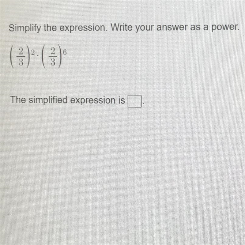 Simplified the expression write your answer as a power-example-1