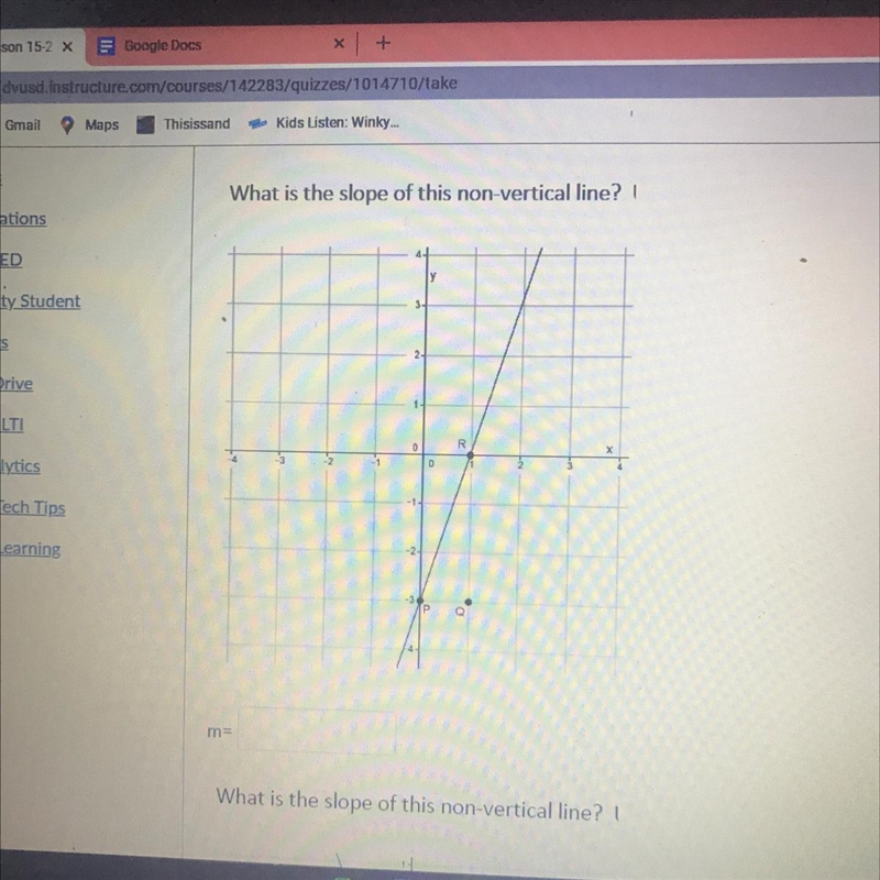 What is the slope of this non vertical line?!-example-1