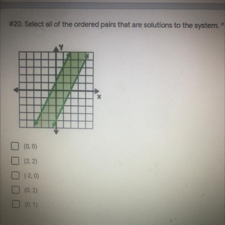 Select all of the ordered pairs that are solutions to the system-example-1