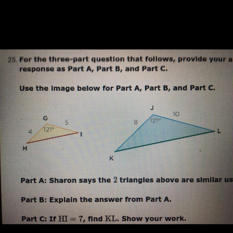 If HI = 7, find KL.-example-1