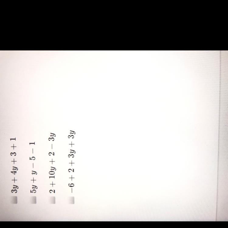 Which expression simplify to 7y+4?-example-1