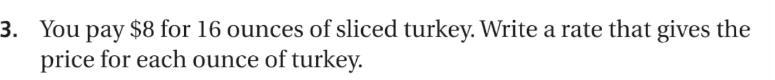 What is the unit price for the turkey? Label your answer using $ and ounces.-example-1