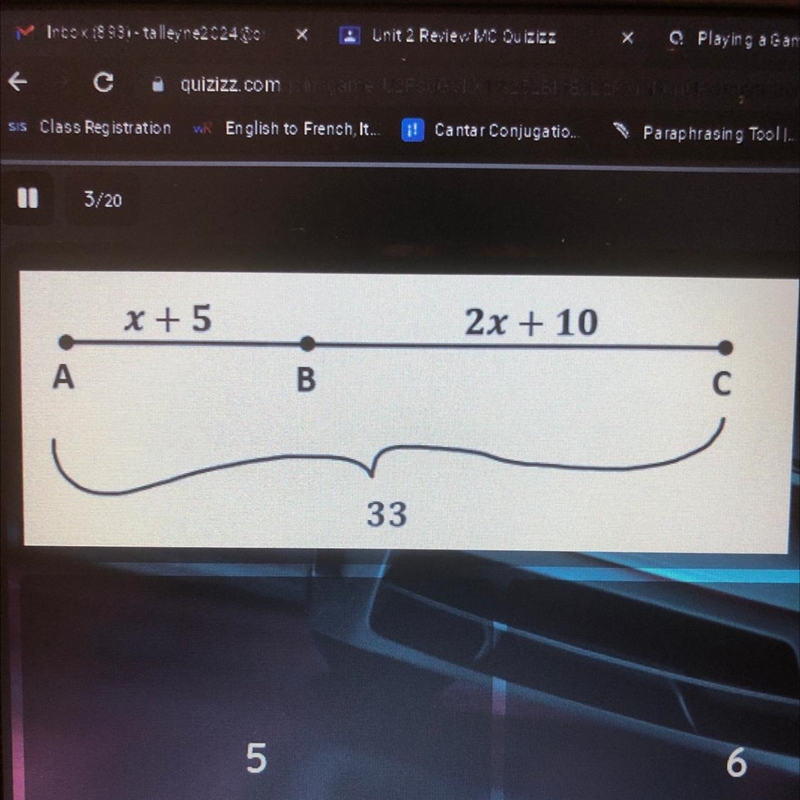 Solve for x Which one is it 5 6 7 8-example-1