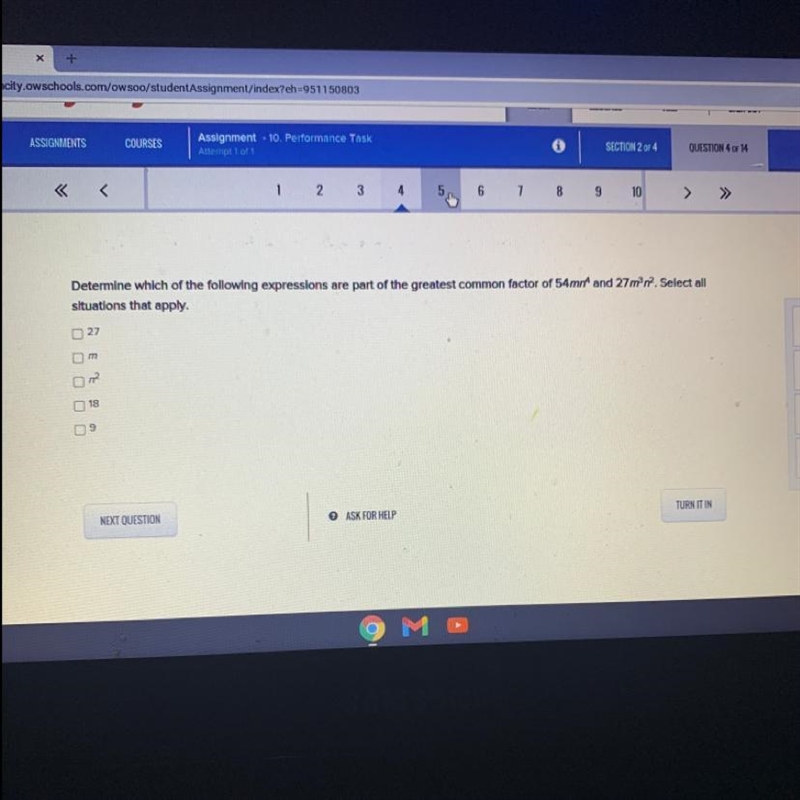 Determine which of the following expressions are part of the greatest common factor-example-1